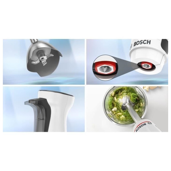 Mixeur plongeant - BOSCH - MSM4W220 ErgoMaster - Moteur 600W - 4 lames QuattroBlade - Levier vitesses a gachette + turbo Mixeur plongeant - BOSCH - MSM4W220 ErgoMaster - Moteur 600W - 4 lames QuattroBlade - Levier vitesses a gachette + turbo