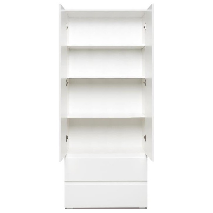 Armoire IMAGE7 - 2 portes + 2 tiroirs - Blanc Mat - L80 x H191 x P40 cm Armoire IMAGE7 - 2 portes + 2 tiroirs - Blanc Mat - L80 x H191 x P40 cm