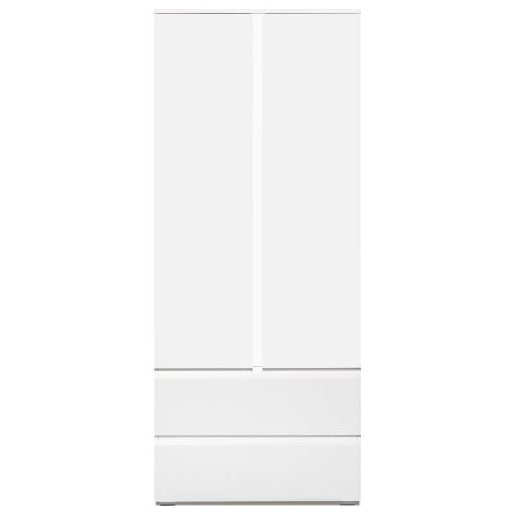 Armoire IMAGE7 - 2 portes + 2 tiroirs - Blanc Mat - L80 x H191 x P40 cm Armoire IMAGE7 - 2 portes + 2 tiroirs - Blanc Mat - L80 x H191 x P40 cm