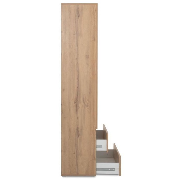 Armoire IMAGE 7 - Décor chene - 2 portes + 2 tiroirs - L80 x H191 x P40 cm Armoire IMAGE 7 - Décor chene - 2 portes + 2 tiroirs - L80 x H191 x P40 cm