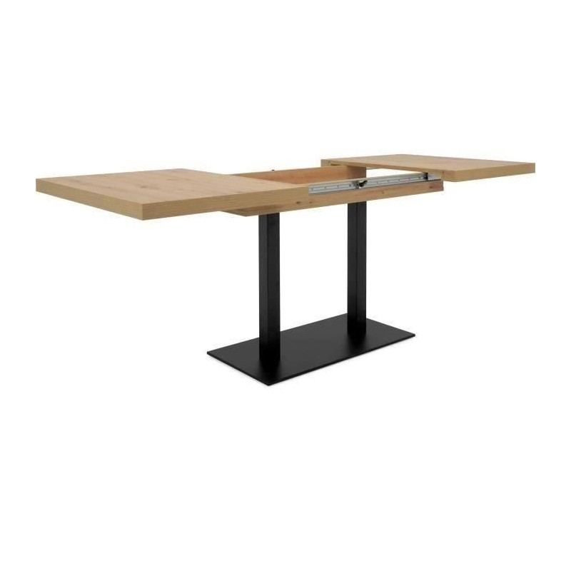 Table a manger extensible - ORLANDO - Chene artisan / noir - 6 a 10 pe Table a manger extensible - ORLANDO - Chene artisan / noir - 6 a 10 pe