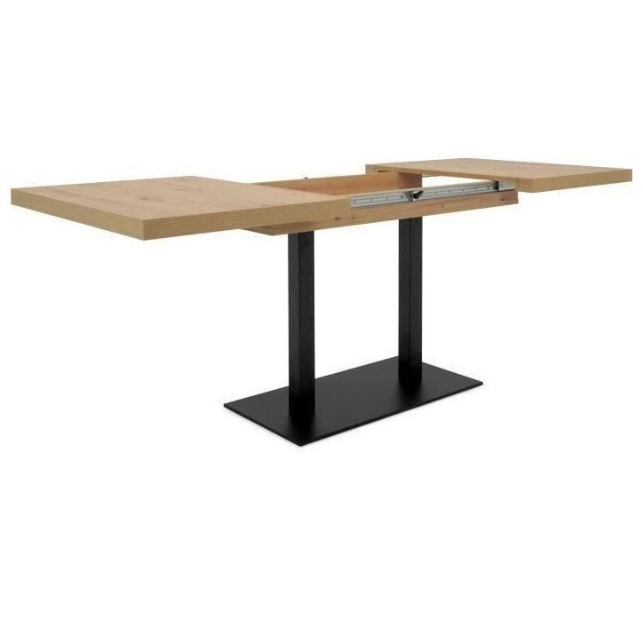 Table a manger extensible - ORLANDO - Chene artisan / noir - 6 a 10 personnes - 120-200 x 75 x 80 cm Table a manger extensible - ORLANDO - Chene artisan / noir - 6 a 10 personnes - 120-200 x 75 x 80 cm