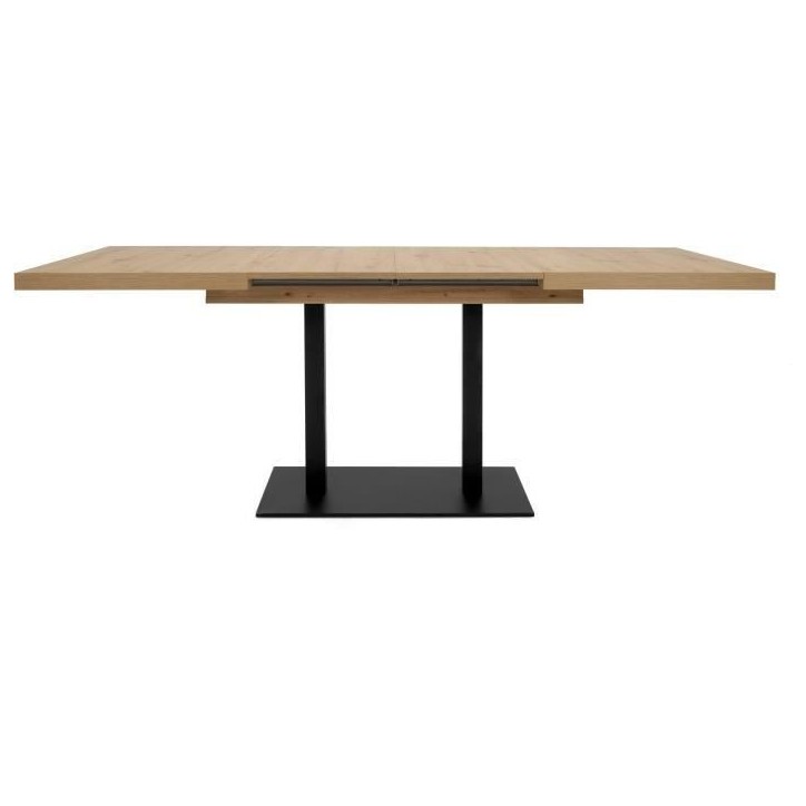 Table a manger extensible - ORLANDO - Chene artisan / noir - 6 a 10 personnes - 120-200 x 75 x 80 cm Table a manger extensible - ORLANDO - Chene artisan / noir - 6 a 10 personnes - 120-200 x 75 x 80 cm