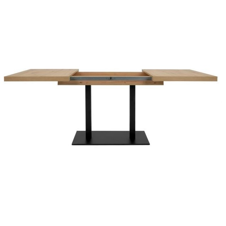 Table a manger extensible - ORLANDO - Chene artisan / noir - 6 a 10 personnes - 120-200 x 75 x 80 cm Table a manger extensible - ORLANDO - Chene artisan / noir - 6 a 10 personnes - 120-200 x 75 x 80 cm