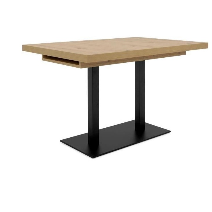 Table a manger extensible - ORLANDO - Chene artisan / noir - 6 a 10 personnes - 120-200 x 75 x 80 cm Table a manger extensible - ORLANDO - Chene artisan / noir - 6 a 10 personnes - 120-200 x 75 x 80 cm
