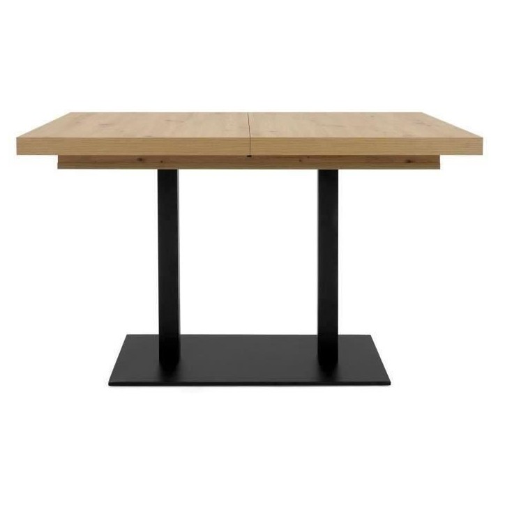 Table a manger extensible - ORLANDO - Chene artisan / noir - 6 a 10 personnes - 120-200 x 75 x 80 cm Table a manger extensible - ORLANDO - Chene artisan / noir - 6 a 10 personnes - 120-200 x 75 x 80 cm