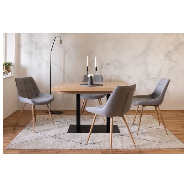 Table a manger extensible - ORLANDO - Chene artisan / noir - 6 a 10 personnes - 120-200 x 75 x 80 cm Table a manger extensible - ORLANDO - Chene artisan / noir - 6 a 10 personnes - 120-200 x 75 x 80 cm