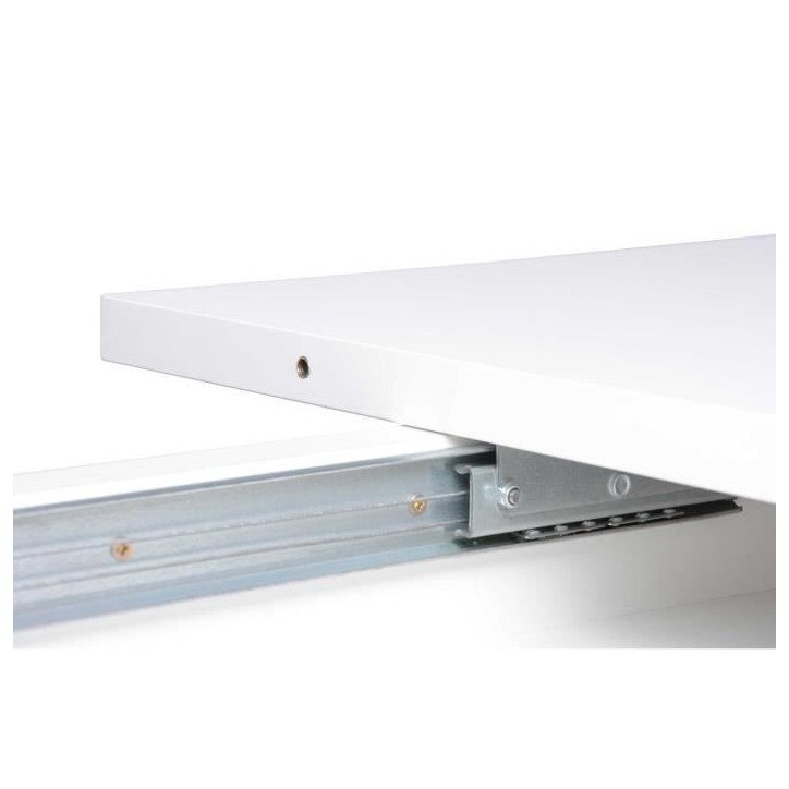Table extensible 6-8 personnes - Rectangulaire - Panneaux de particules mélaminés- Mantova - Blanc et alu - L 160- 200 x P90 x Table extensible 6-8 personnes - Rectangulaire - Panneaux de particules mélaminés- Mantova - Blanc et alu - L 160- 200 x P90 x