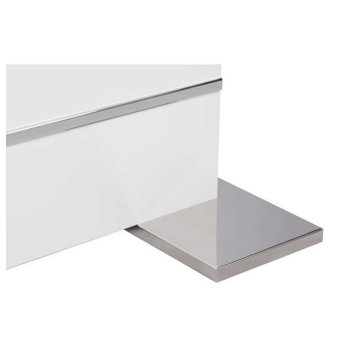 Table extensible 6-8 personnes - Rectangulaire - Panneaux de particules mélaminés- Mantova - Blanc et alu - L 160- 200 x P90 x Table extensible 6-8 personnes - Rectangulaire - Panneaux de particules mélaminés- Mantova - Blanc et alu - L 160- 200 x P90 x