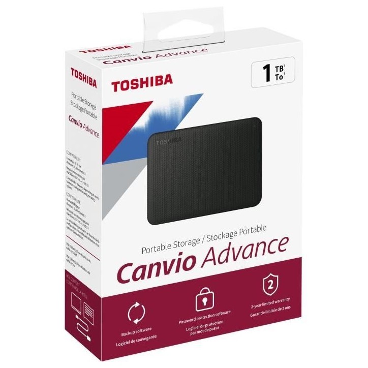Disque dur externe - TOSHIBA - Canvio Advance - 1 To - Noir Disque dur externe - TOSHIBA - Canvio Advance - 1 To - Noir