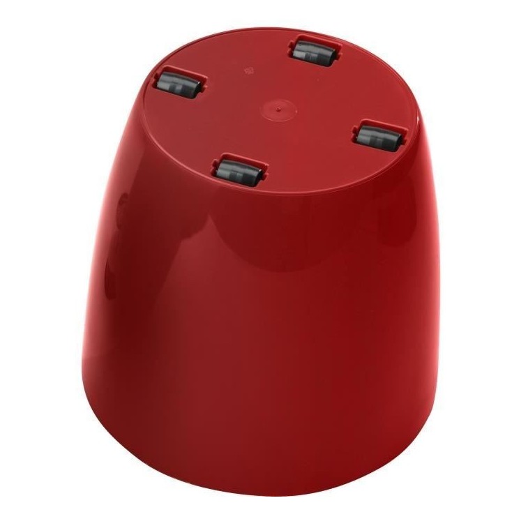 Cache-pot brillant - GARDEN ID - Shiny Rouge avec roulettes - 30 x 27 cm - Aspect céramique - Étanche - Déplacement aisé