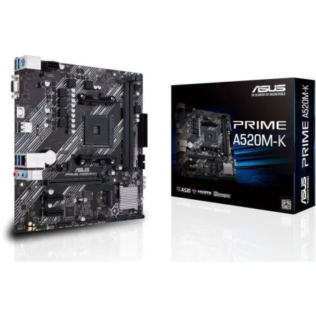 Carte mere - ASUS - PRIME A520M-K - AMD A520 - Emplacement AM4 micro A
