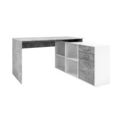 Bureau d'angle LONDON - Panneaux de particules - Décor béton structu