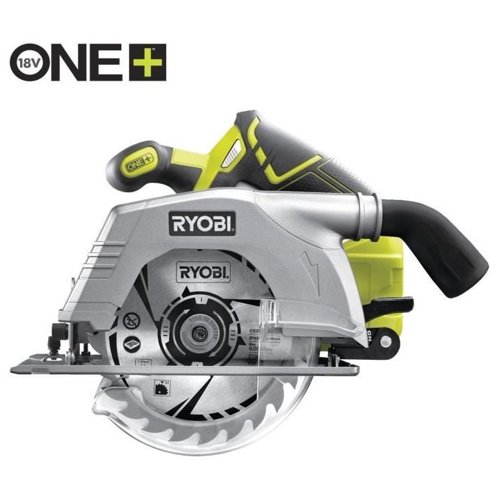 RYOBI - Scie circulaire 18V ONE+ - diam. 165 mm x 16 mm - 4 700 tr/min - Livrée avec 1 lame 24 dents - R18CS-0 RYOBI - Scie circulaire 18V ONE+ - diam. 165 mm x 16 mm - 4 700 tr/min - Livrée avec 1 lame 24 dents - R18CS-0