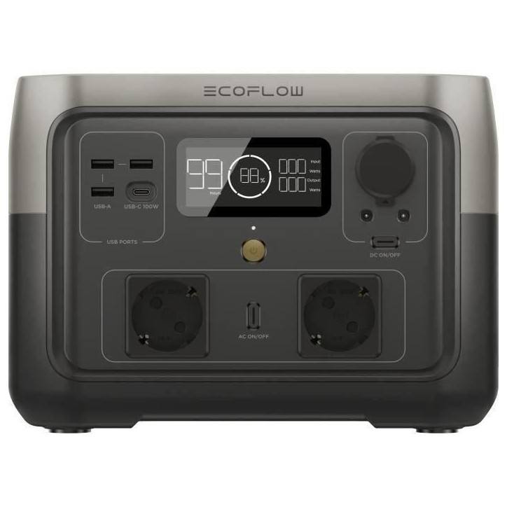 générateur electrique portable RIVER 2 MAX, 512 Wh , 2 sortie CA - 500 W au total (surtension 1000 W) générateur electrique portable RIVER 2 MAX, 512 Wh , 2 sortie CA - 500 W au total (surtension 1000 W)