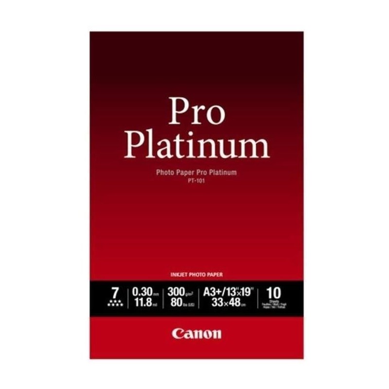 Papier photo CANON PT-101 Pro platinum 300g A3+ - 10 feuilles