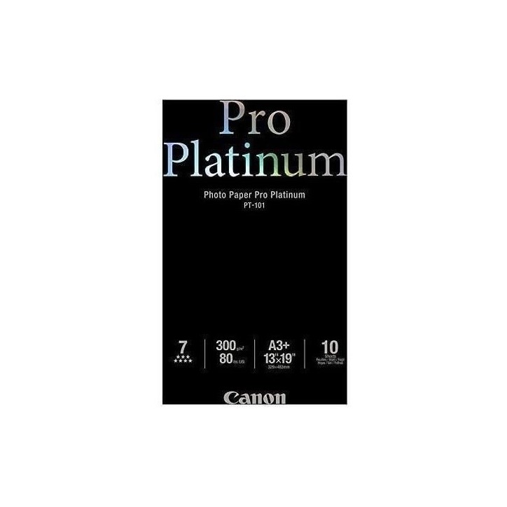 Papier photo CANON PT-101 Pro platinum 300g A3+ - 10 feuilles Papier photo CANON PT-101 Pro platinum 300g A3+ - 10 feuilles