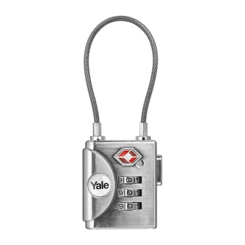 Cadenas câble TSA a Code Combinaison Programmable 3 Chiffres - Yale -