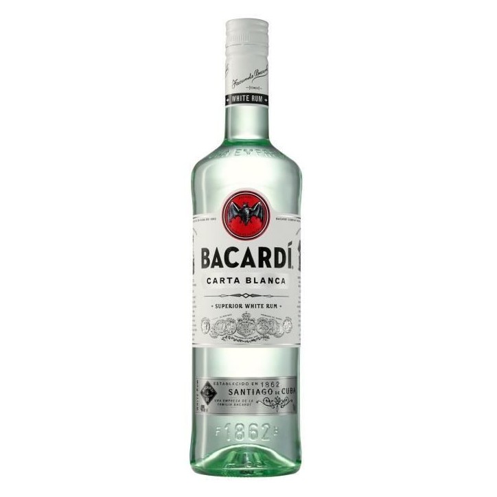 Rhum Bacardi Carta Blanca - Rhum blanc - Puerto Rico - 37,5%vol - 100cl