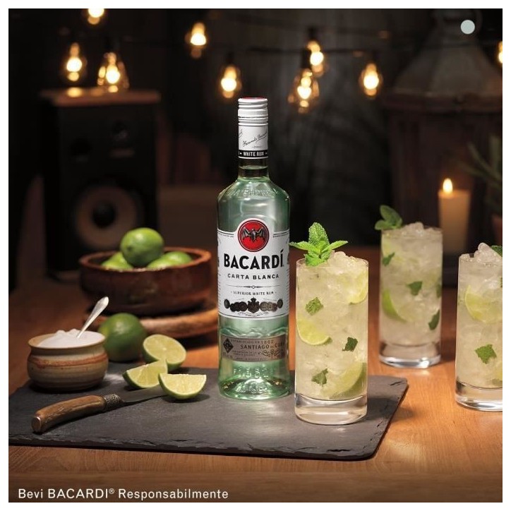 Rhum Bacardi Carta Blanca - Rhum blanc - Puerto Rico - 37,5%vol - 100cl