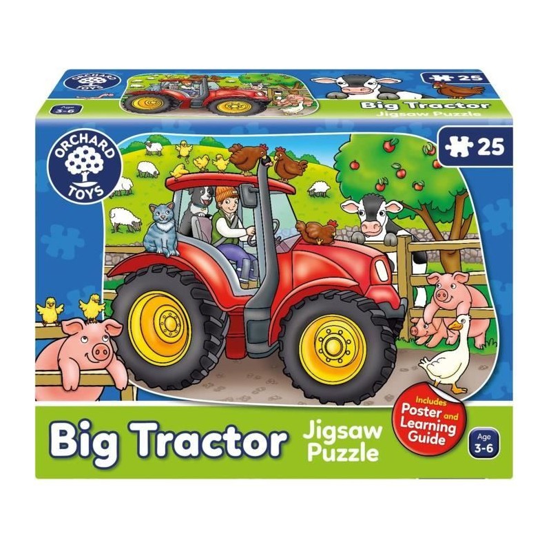 Puzzle - ORCHARD - Le tracteur - Multicolore - Rouge - 3 ans et plus Puzzle - ORCHARD - Le tracteur - Multicolore - Rouge - 3 ans et plus