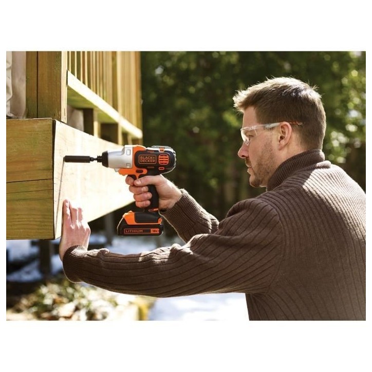 Perceuse visseuse multievo sans fil - 18V - BLACK+DECKER - MT218K-QW - batterie - chargeur - coffret Perceuse visseuse multievo sans fil - 18V - BLACK+DECKER - MT218K-QW - batterie - chargeur - coffret