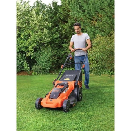 Tondeuse sans fil + 2 batterie 2Ah + chargeur - BLACK&DECKER - CLMA4820L2-QW - 36V - 48cm - Mulching, éjection latérale ou bac
