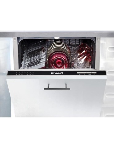 Lave-vaisselle encastrable BRANDT VS1010J - Moteur standard - 10 couverts - L45cm - 47dB - Noir