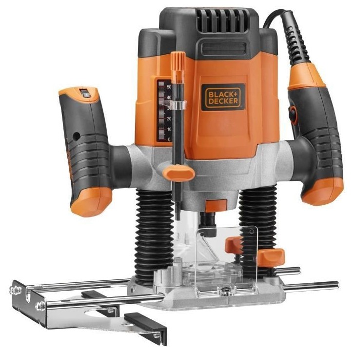 Défonceuse filaire - BLACK+DECKER - KW1200E-QS - 1200W - 7 accessoires