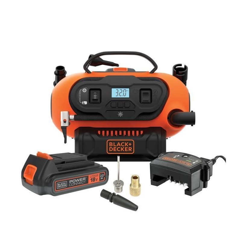Gonfleur compresseur filaire ou sans fil - BLACK+DECKER - BDCINF18N-QS Gonfleur compresseur filaire ou sans fil - BLACK+DECKER - BDCINF18N-QS