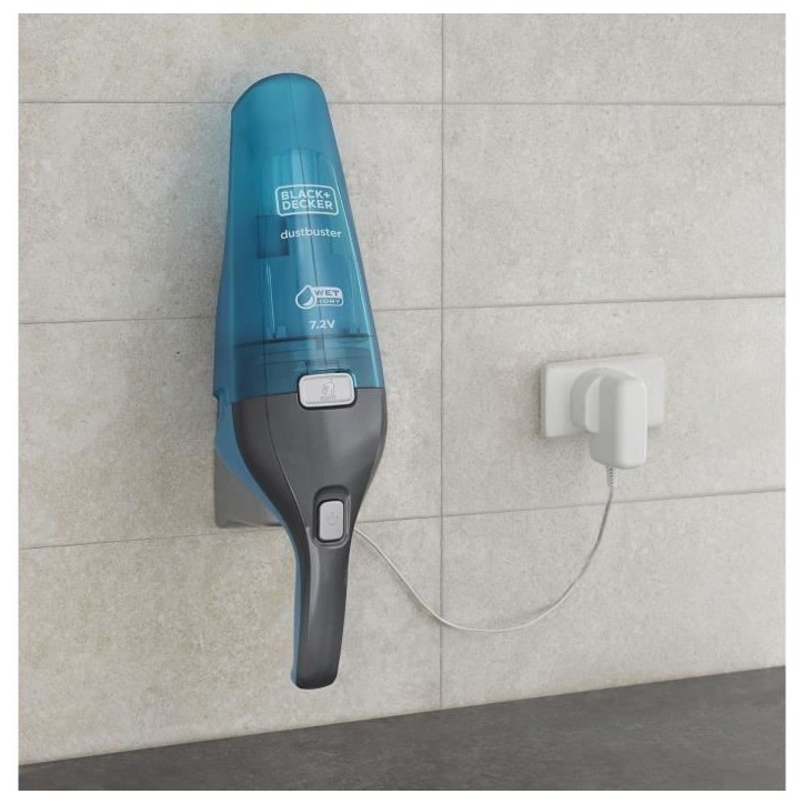 Aspirateur a main BLACK+DECKER WDC215WA-QW Dustbuster Lithium Eau et poussiere 7,2V sans fil - Bleu