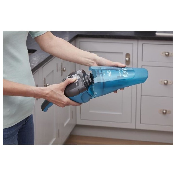 Aspirateur a main BLACK+DECKER WDC215WA-QW Dustbuster Lithium Eau et poussiere 7,2V sans fil - Bleu