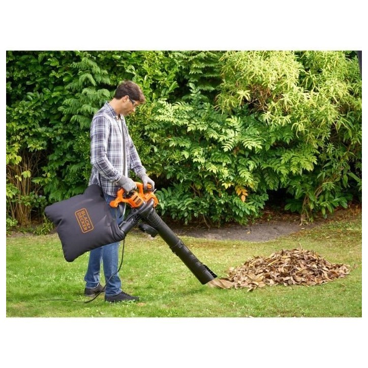 Aspirateur souffleur broyeur filaire BLACK+DECKER - BEBLV260-QS - 2600W - Sac 40L - Systeme bi-tube Aspirateur souffleur broyeur filaire BLACK+DECKER - BEBLV260-QS - 2600W - Sac 40L - Systeme bi-tube