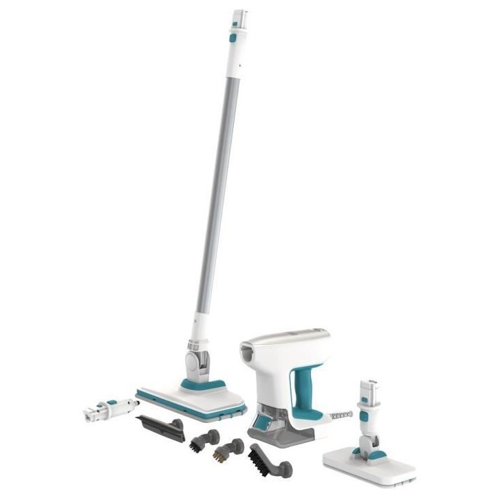 Balai vapeur multifonction - BLACK & DECKER - BHSM15FX08-QS - 1500 W - 8 accessoires - Blanc / Gris / Bleu