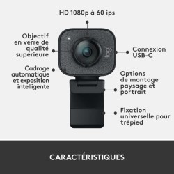 Webcam - Full HD 1080p - Logitech G - StreamCam - Microphone intégré