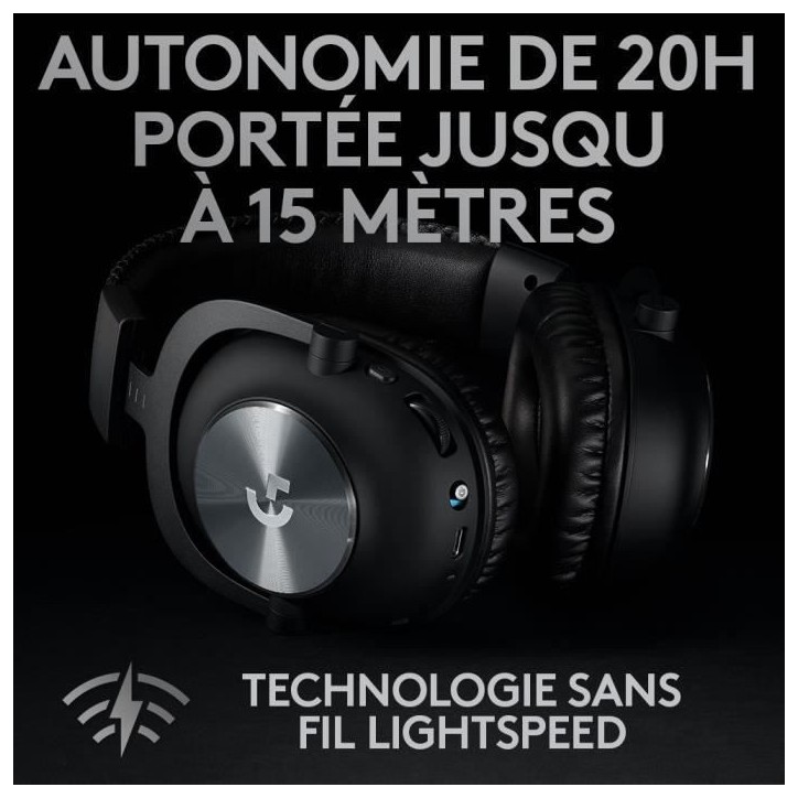 Casque gamer - Sans fil - Logitech G - Pro X - Bluetooth - PC - Noir Casque gamer - Sans fil - Logitech G - Pro X - Bluetooth - PC - Noir