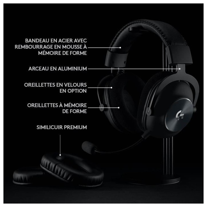 Casque gamer - Sans fil - Logitech G - Pro X - Bluetooth - PC - Noir Casque gamer - Sans fil - Logitech G - Pro X - Bluetooth - PC - Noir