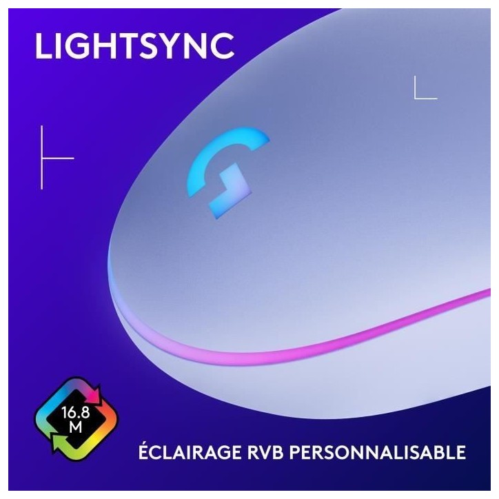 Souris gamer - Filaire - Logitech G - G203 - Lilas