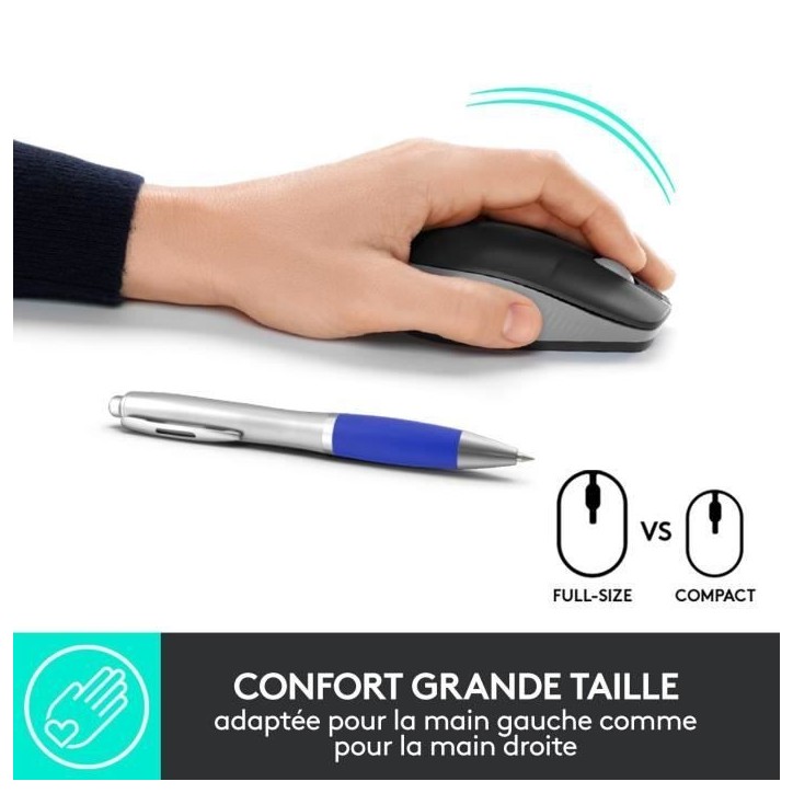 Souris - Sans fil - Logitech - M190 - Gris Souris - Sans fil - Logitech - M190 - Gris