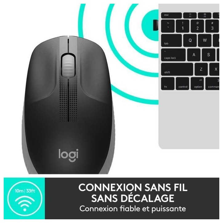 Souris - Sans fil - Logitech - M190 - Gris Souris - Sans fil - Logitech - M190 - Gris