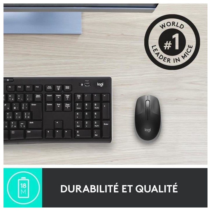 Souris - Sans fil - Logitech - M190 - Gris Souris - Sans fil - Logitech - M190 - Gris