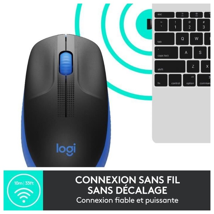 Souris - Sans fil - Logitech - M190 - Bleu