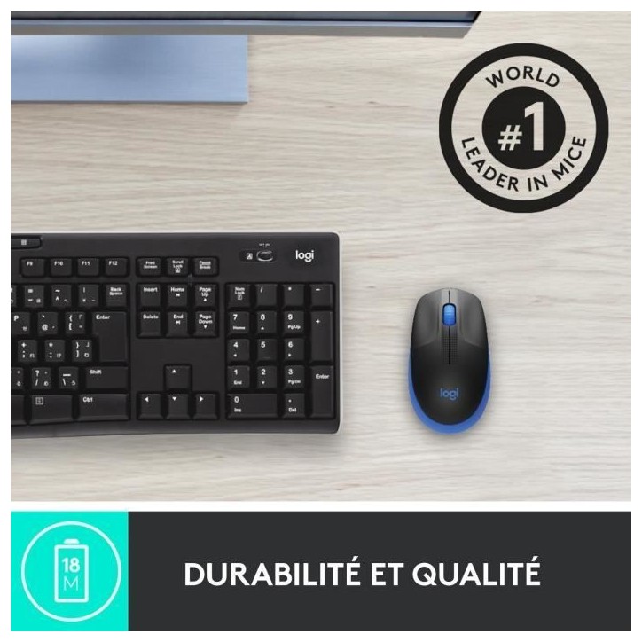 Souris - Sans fil - Logitech - M190 - Bleu