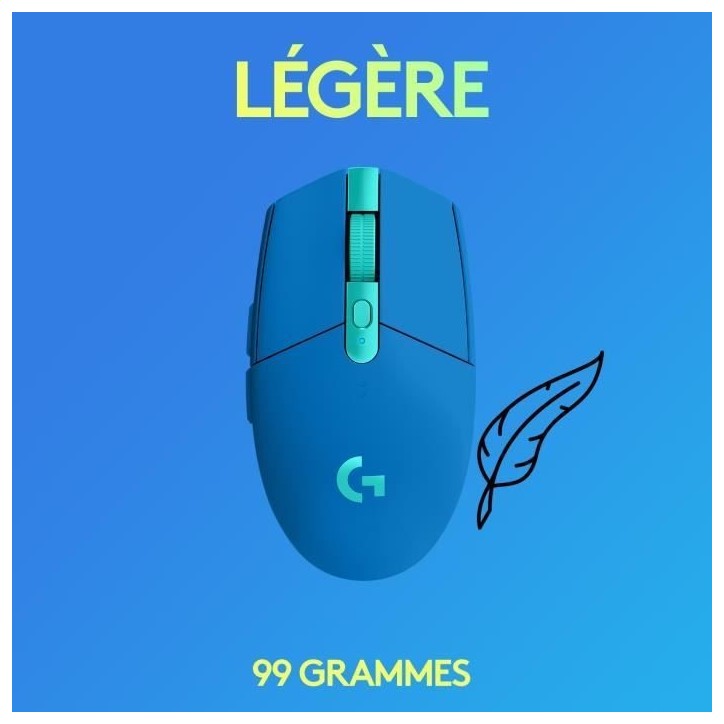 Souris gamer - Sans fil - Logitech G - G305 Lightspeed - Bleu Souris gamer - Sans fil - Logitech G - G305 Lightspeed - Bleu