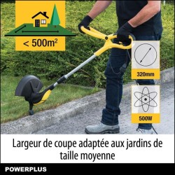 Powerplus Coupe-Bordure Électrique POWXG30033 - 500 W, 320 mm Ø, Jar