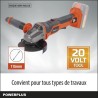 Meuleuse d'angle sans fil de 20V - Dual Power - POWDP35100 - Disque Ab