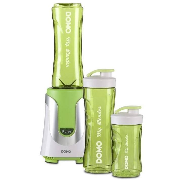 Blender individuel DOMO - DO436BL - 300W - 2 bols 600 ml et 300 ml inclus - vert Blender individuel DOMO - DO436BL - 300W - 2 bols 600 ml et 300 ml inclus - vert