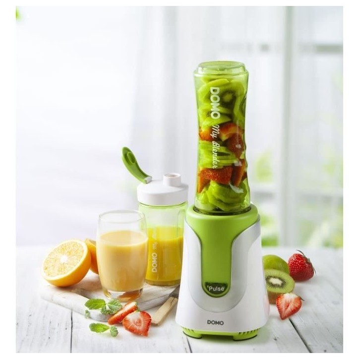 Blender individuel DOMO - DO436BL - 300W - 2 bols 600 ml et 300 ml inclus - vert Blender individuel DOMO - DO436BL - 300W - 2 bols 600 ml et 300 ml inclus - vert