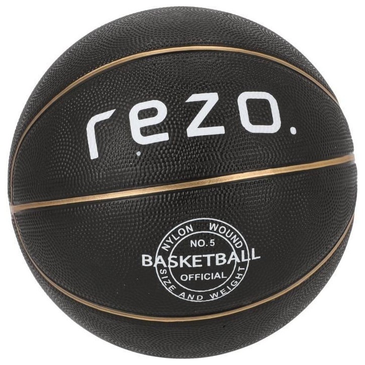 Ballon de basket - REZO - Caoutchouc - Taille 5 - Or - Prise ferme Ballon de basket - REZO - Caoutchouc - Taille 5 - Or - Prise ferme