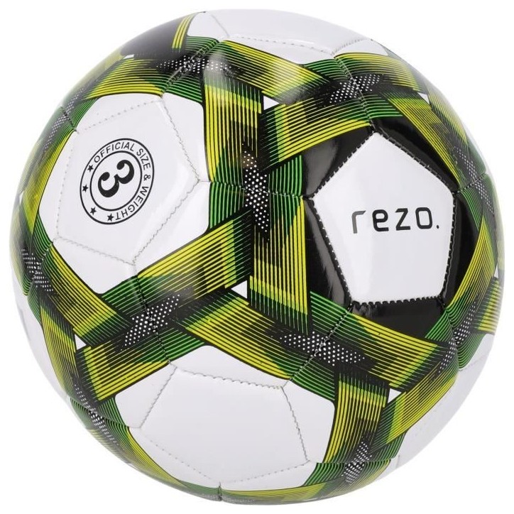 Ballon de football - REZO - PVC - Taille 4 - Jaune bicolore - Résistant Ballon de football - REZO - PVC - Taille 4 - Jaune bicolore - Résistant